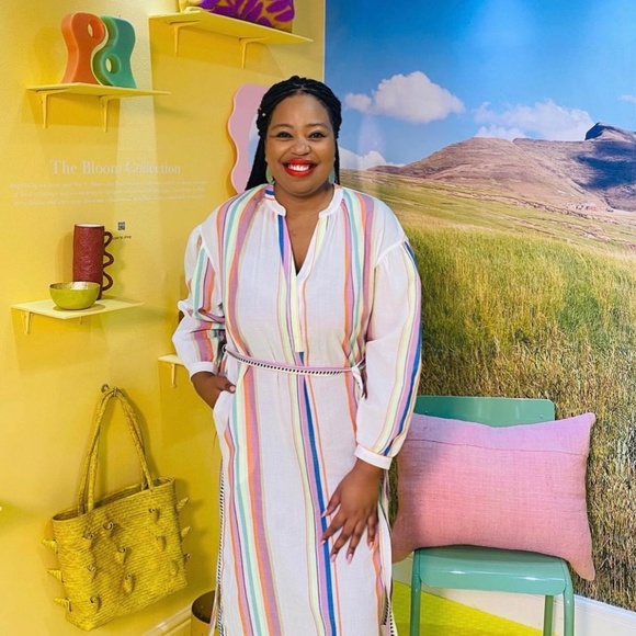 Lemlem H&M Dresses & Skirts - Lemlem X H&M Kaftan Dress Colorful Striped Lyocell Lem Lem Liya Kebede.